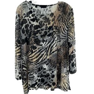 Investments Animal Print Two Piece Tank and Blouse Size 1 X